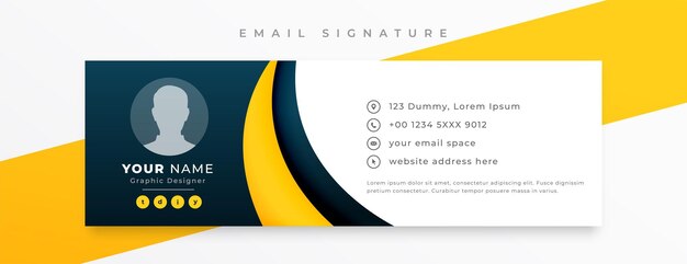 elegant mail signature card template with digital profile design