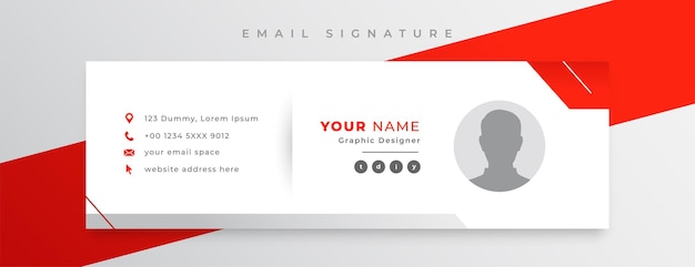 Free Vector elegant mail signature card template with digital profile design