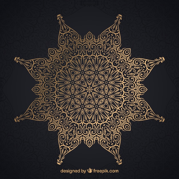 Elegant mandala with golden style