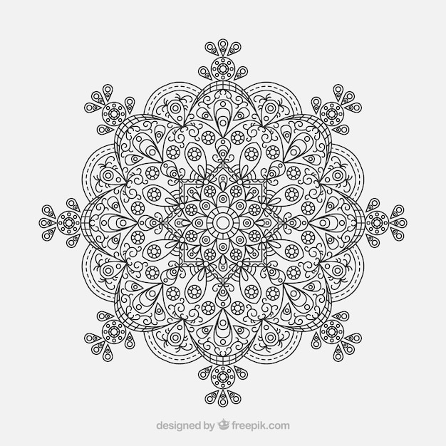 Elegant mandala with lineal style