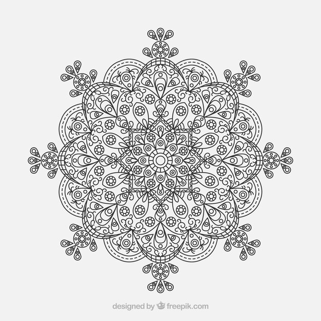 Elegant mandala with lineal style