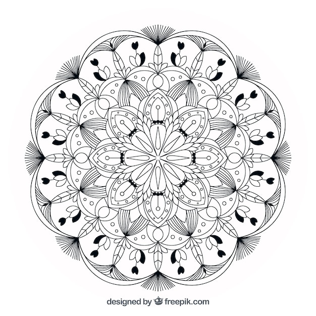 Elegant mandala with lineal style