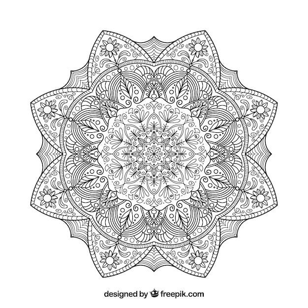 Elegant mandala with lineal style