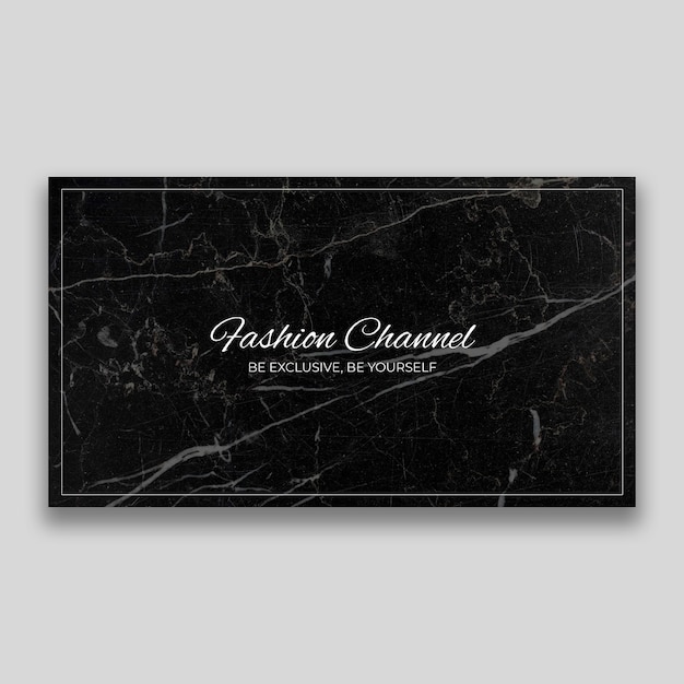 Free Vector elegant marble fashion youtube channel art