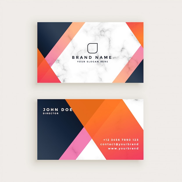 Free Vector elegant marble texture business card design