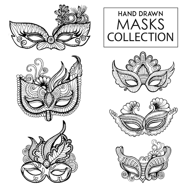 Free Vector elegant mask collection