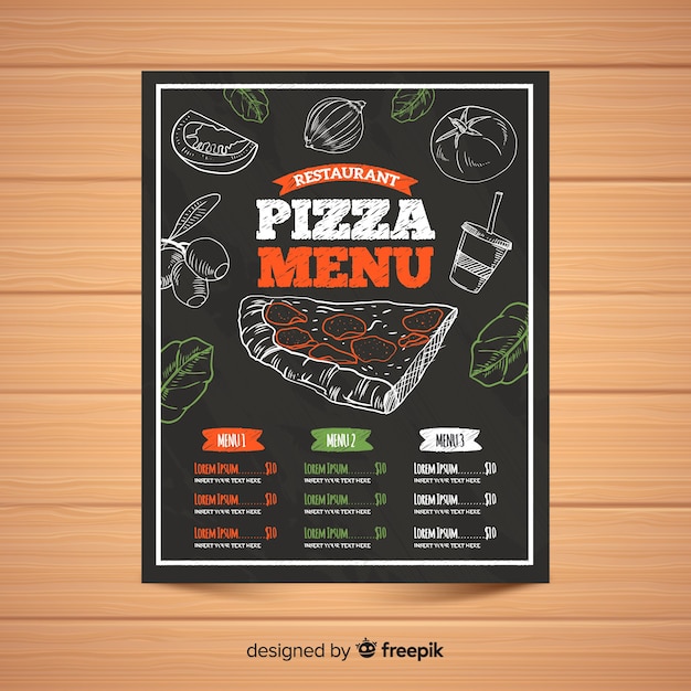 Free Vector elegant menu template with chalkboard style