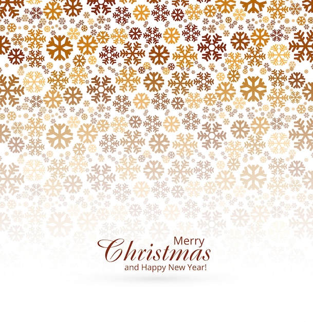 Elegant Merry christmas greeting card with snowflakes background 