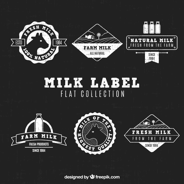 Elegant milk badge collection