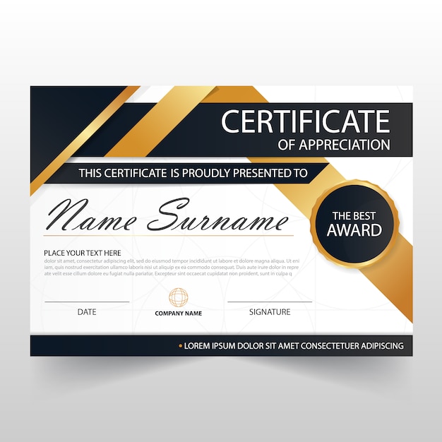 Elegant modern horizontal certificate illustration