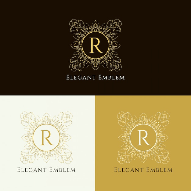 Free Vector elegant monogram emblem design