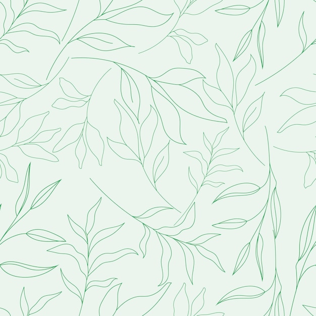 elegant monoline floral seamless pattern design