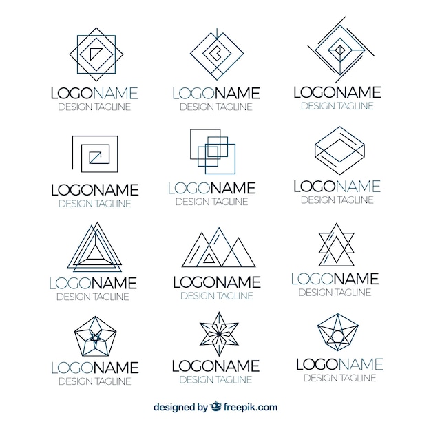 Free Vector elegant monoline logo set