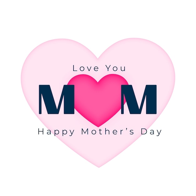 Free Vector elegant mothers day wishes card with love you mom message