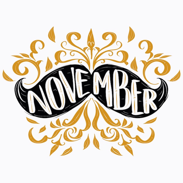 Free Vector elegant movember lettering design