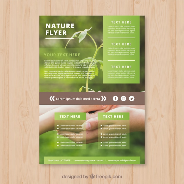 Elegant nature flyer template with photo