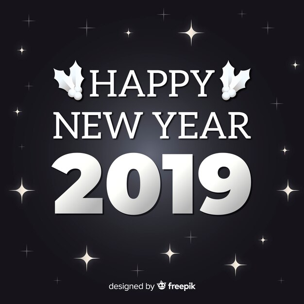 Elegant new year 2019 composition with silver style