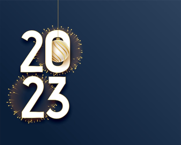 Free Vector elegant new year 2023 blue background with firework design and text space