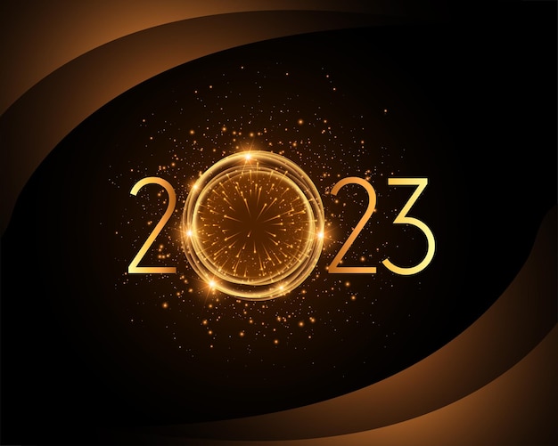 Free Vector elegant new year 2023 shiny background with firework burst