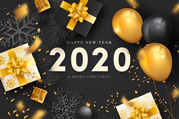 Elegant New year background with luxury decoration