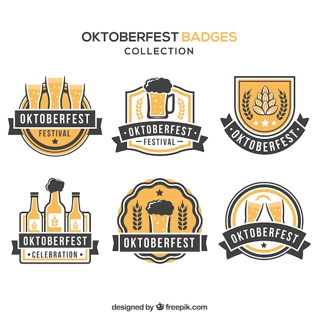 Free Vector elegant oktoberfest badges