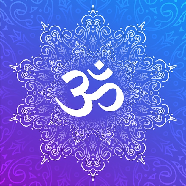 Free vector elegant om symbol of hinduism for meditation and prayer