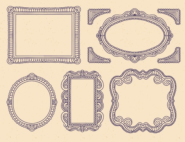 Free Vector elegant ornamental frame collection