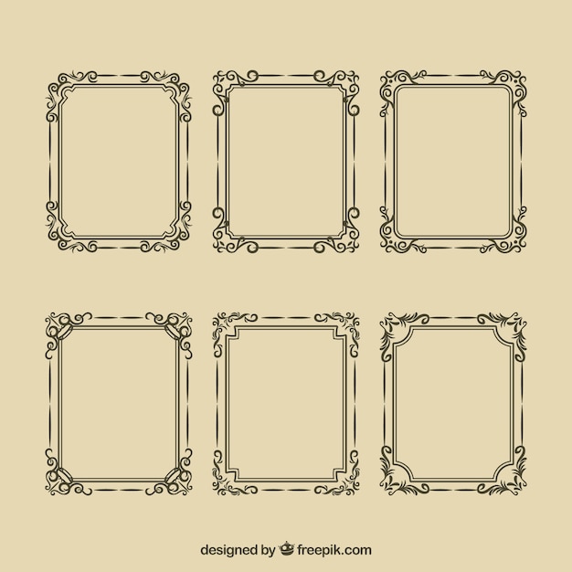 Elegant ornamental frames set