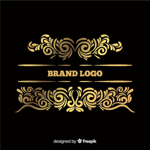 Elegant ornamental logo with big stripe