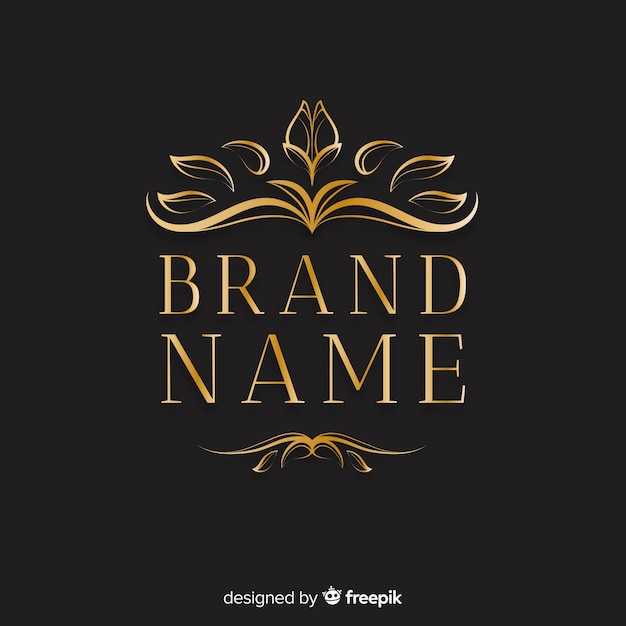 Elegant ornamental logo with leaves