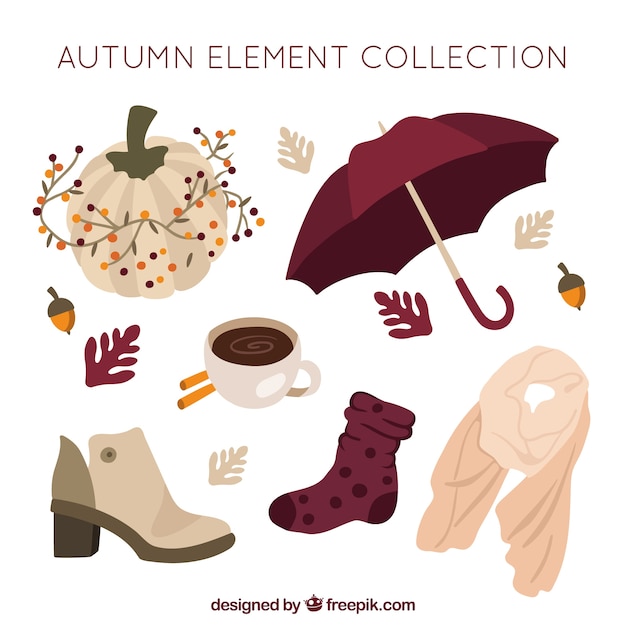 Elegant pack of autumn elements