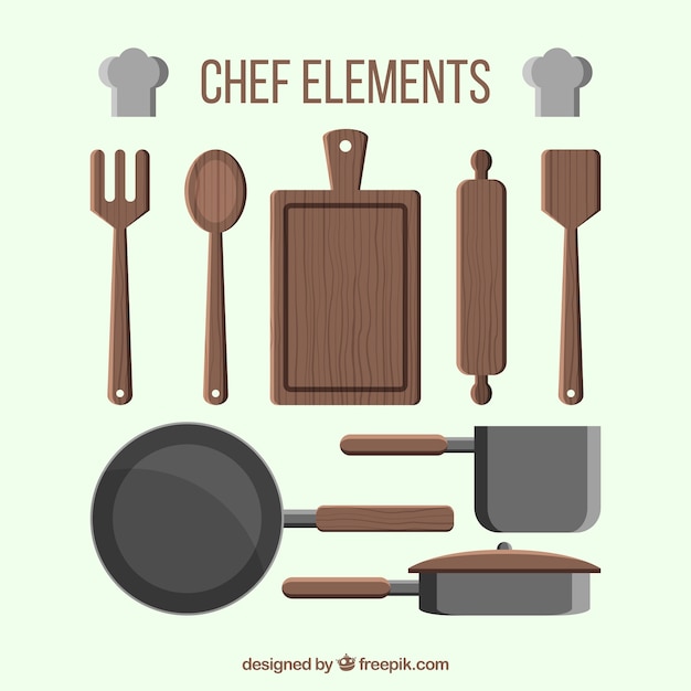 Free Vector elegant pack of chef elements