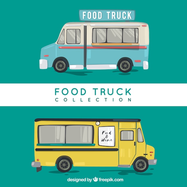 Elegant pack of food trucks