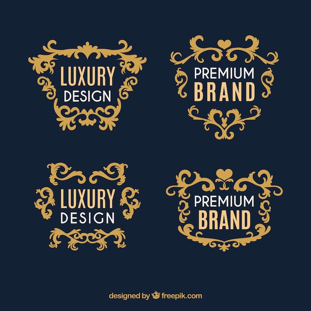 Free Vector elegant pack of vintage logo templates