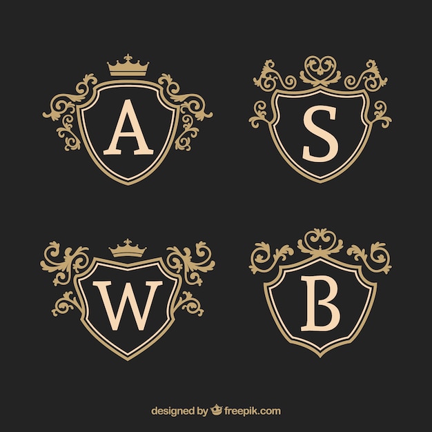 Free Vector elegant pack of vintage logo templates