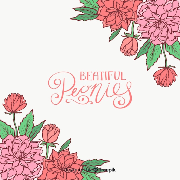 Elegant peony flower background