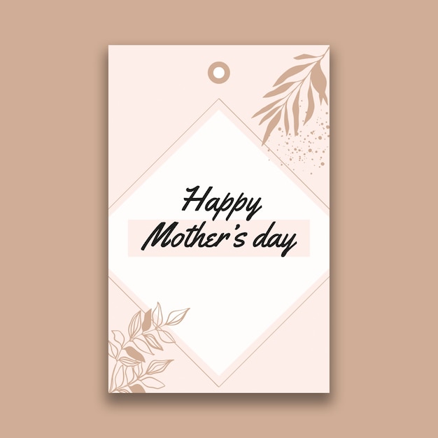 Free Vector elegant pink mother's day gift tag template