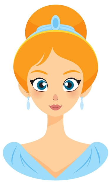 Free vector elegant princess portrait illustration