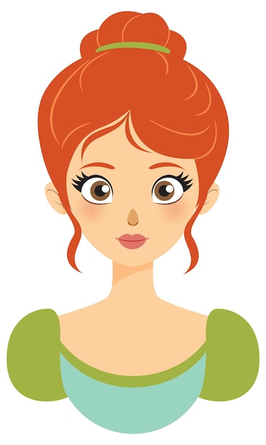 Free Vector elegant princess with red hair