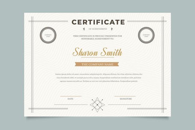 Elegant professional certificate template