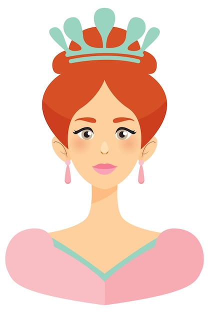 Free vector elegant queen with red hair