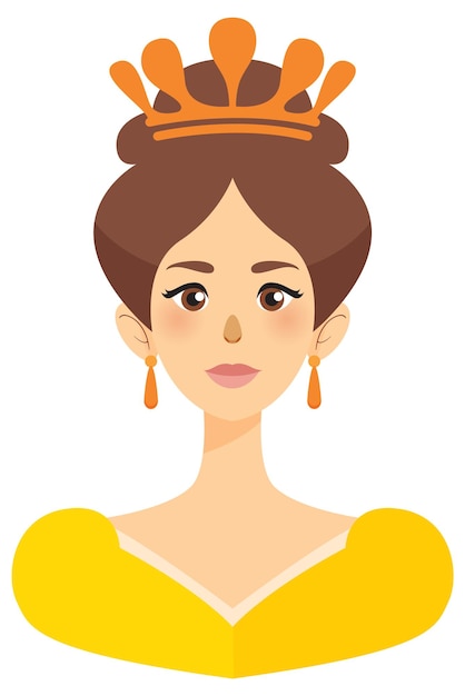 Free Vector elegant queen in yellow dress