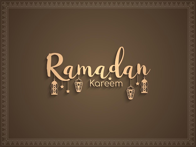 Free Vector elegant ramadan kareem islamic festival text design background