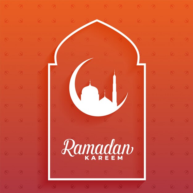 Elegant ramadan kareem moon and mosque design