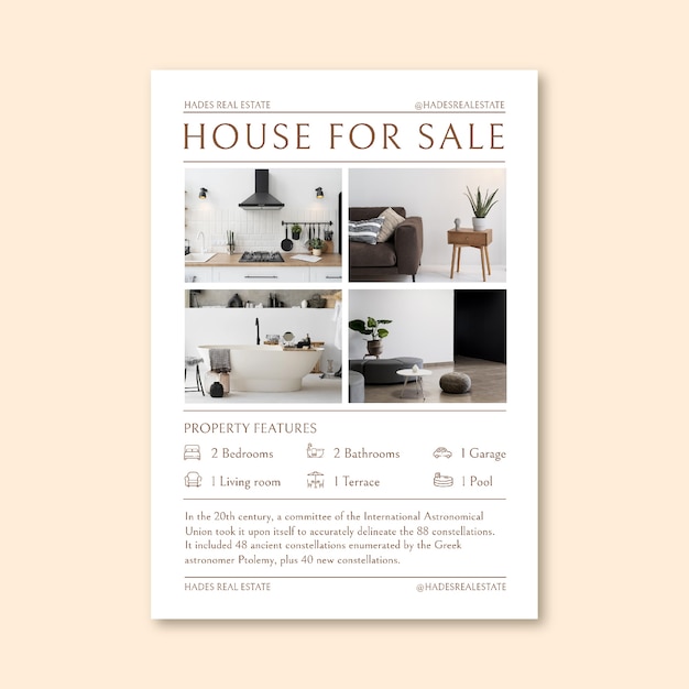 Free Vector elegant real estate flyer template