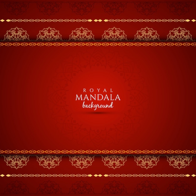 Elegant red background with mandala design