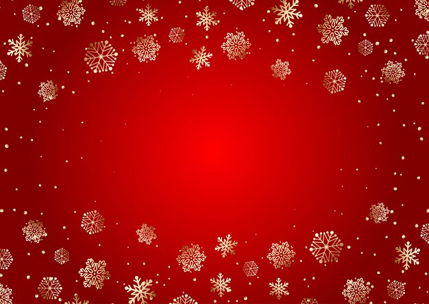 Elegant red and gold christmas snowflake background