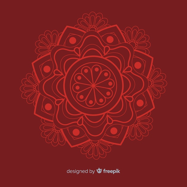 Free Vector elegant red mandala background