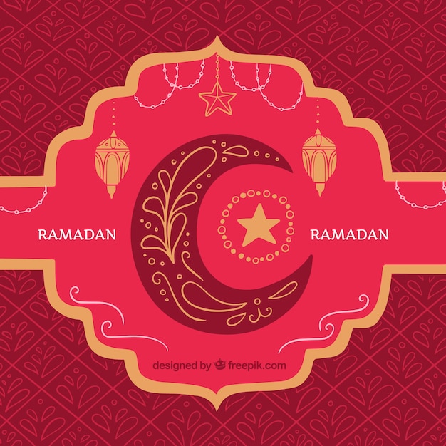 Elegant red ramadan background