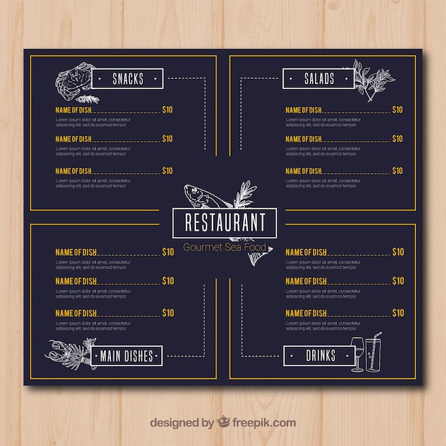 Elegant restaurant menu template